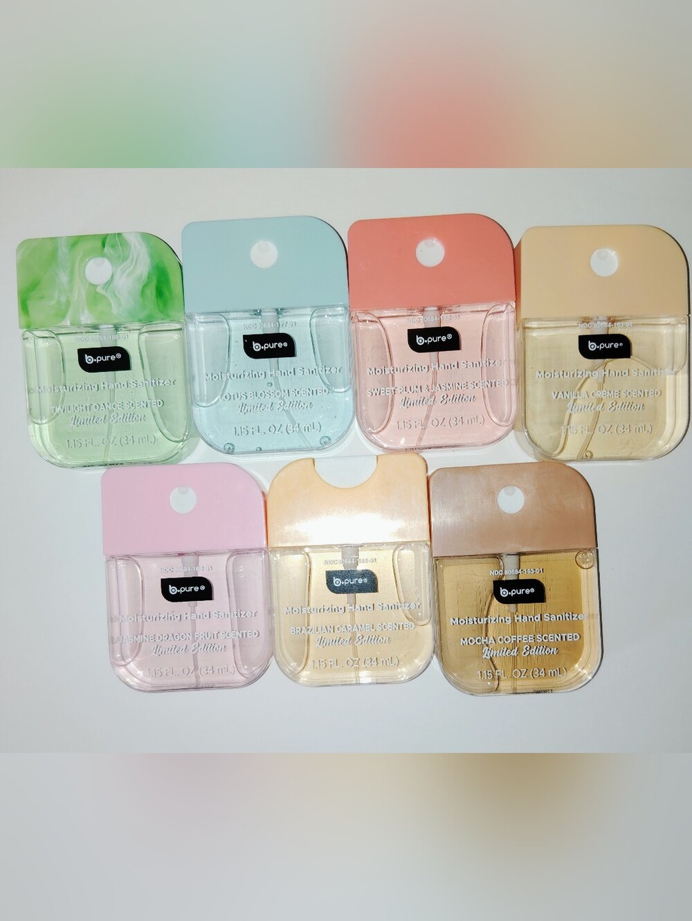 7 Limited Edition B-pure Moisturizing Hand Sanitizer Different Scents New
